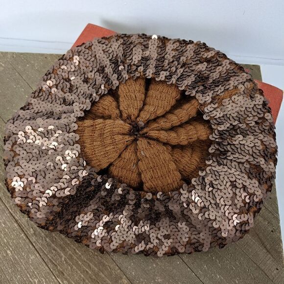 Sara Jane Full sequin hat Barret beanie rose gold brown - Picture 3 of 7